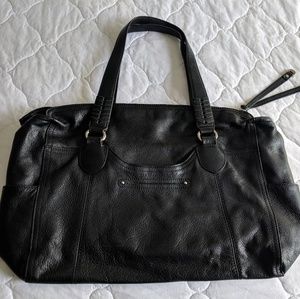 B Makowsky Black Genuine Leather Shoulder Bag